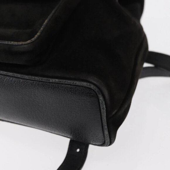 GUCCI Bamboo Backpack Suede Leather Black Gold 003 1705 0030 Auth BA7789 main image 15